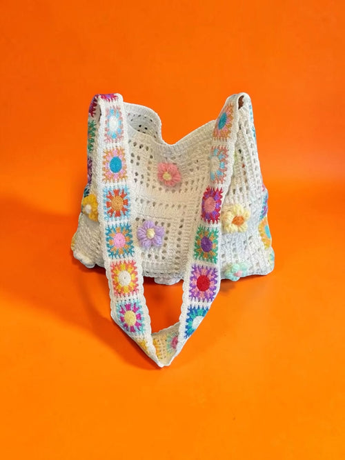 The Marisol Bag — handmade crochet flowers