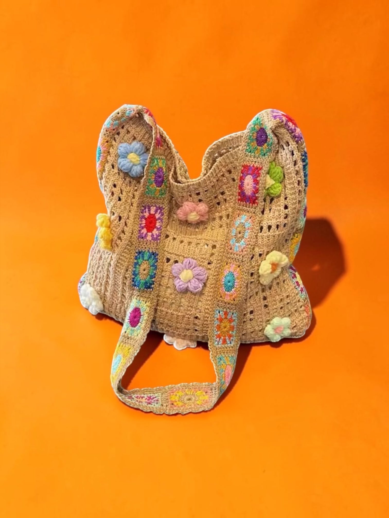 The Marisol Bag — handmade crochet flowers